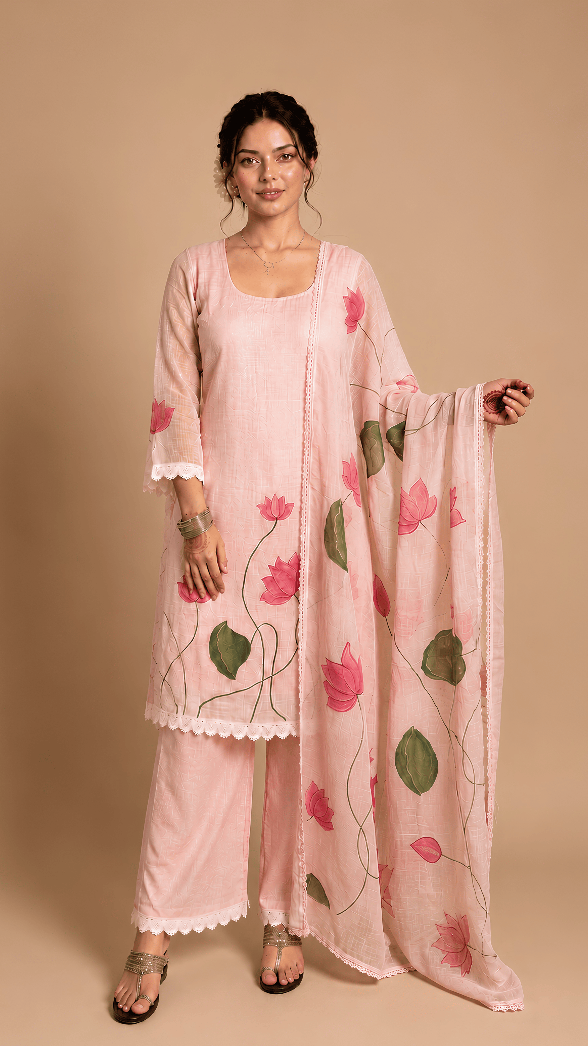 Pichwai Kotadoria Suit (Pink)