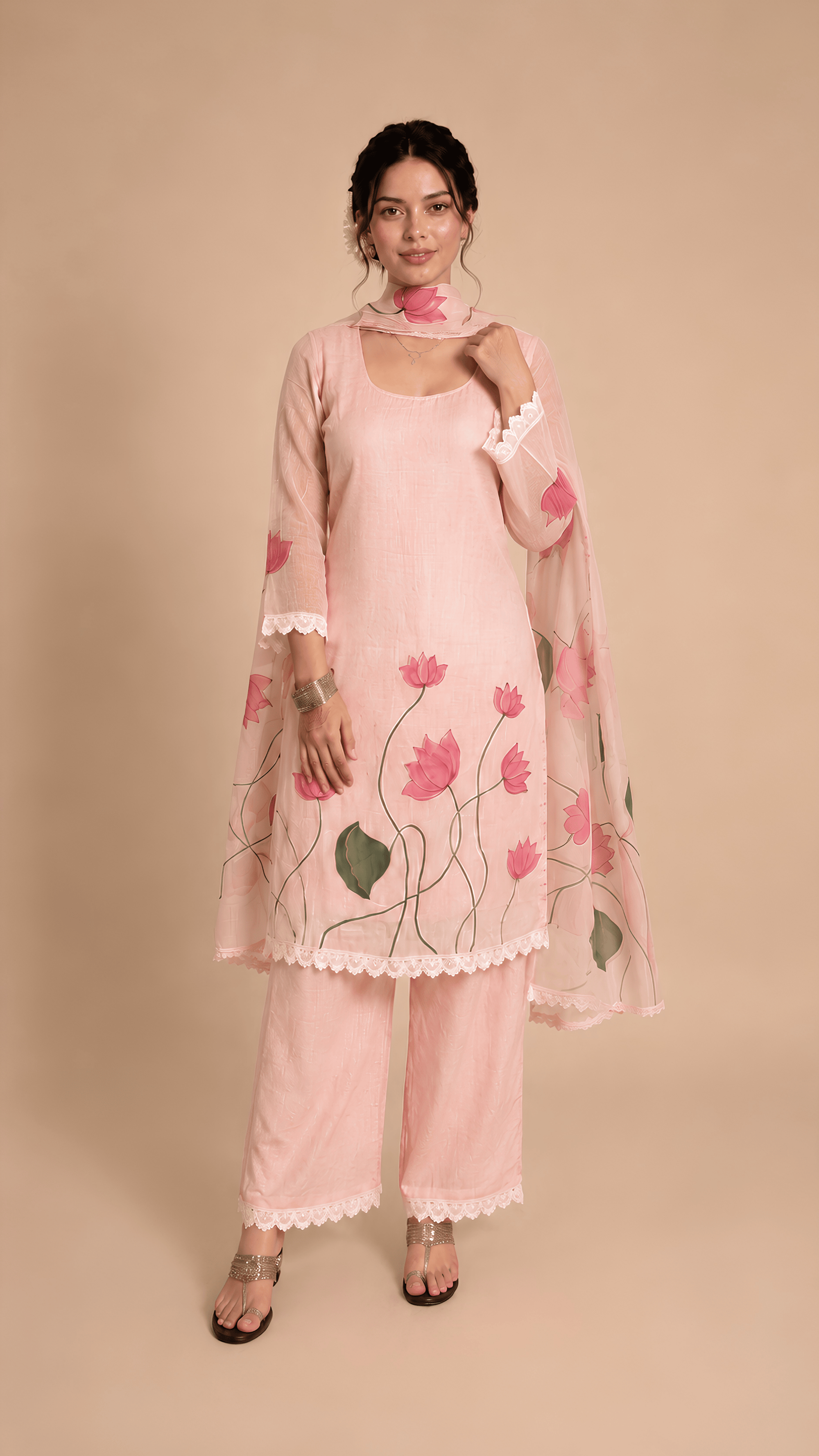 Pichwai Kotadoria Suit (Pink)