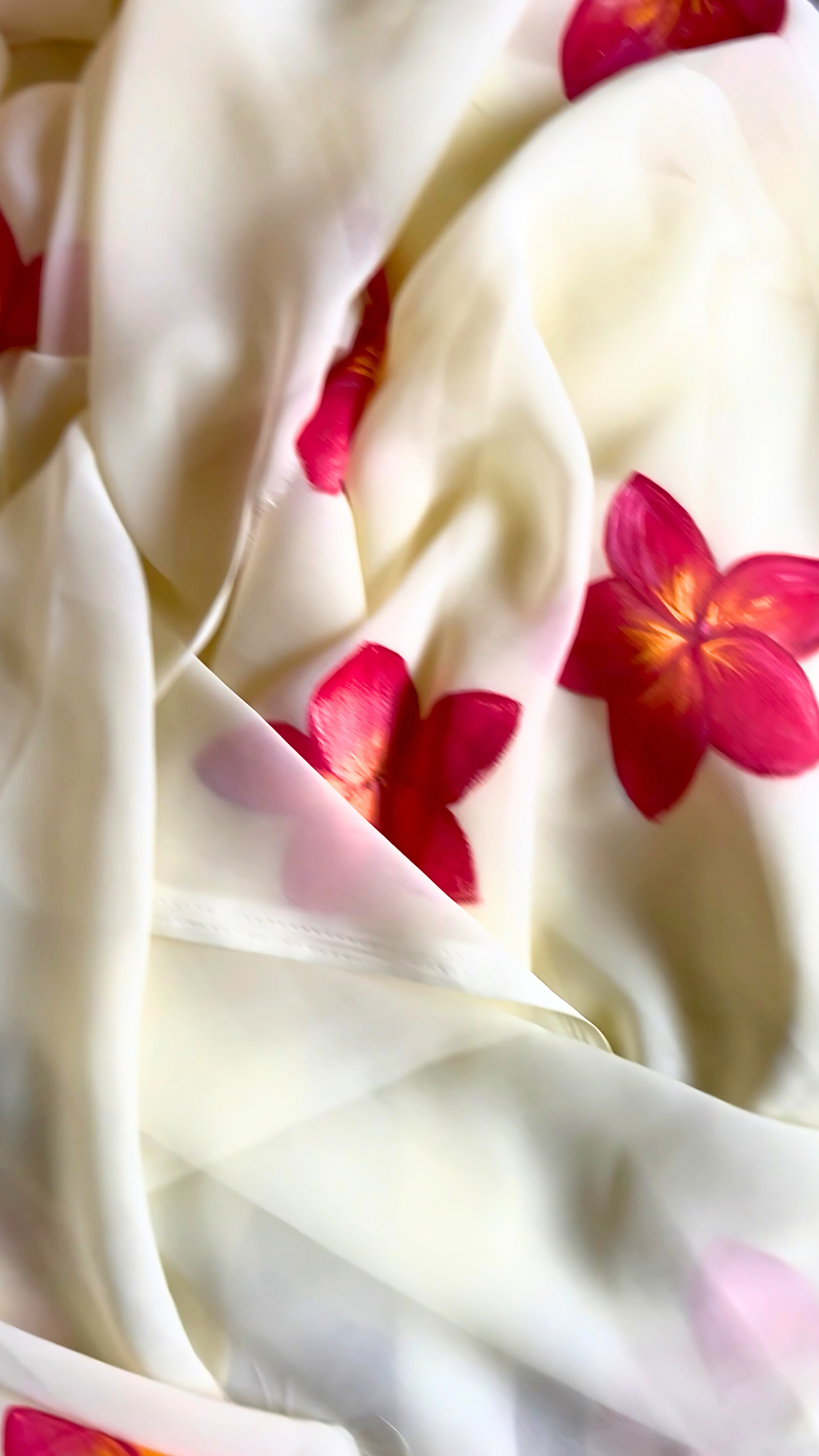 Floral Lemon Yellow - Handpainted Georgette Saree