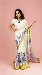 Chiffon Lavender Hand-painted