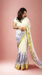 Chiffon Lavender Hand-painted