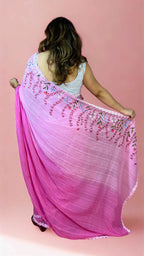 Pink Ombre Hand-painted Mulmul